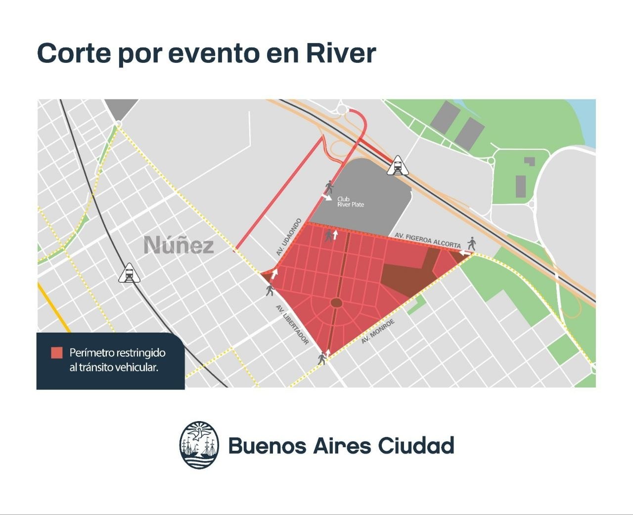 Imagen asociada a Alerta de tránsito (evento): desde el mediodía habrá cortes en las inmediaciones del #Monumental por el partido de despedida a Lionel Messi
